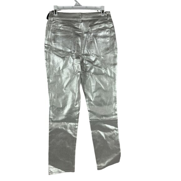 Blue b. Collection Womens Silver Metallic Pants - Size S - Picture 2 of 6